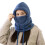 Oversized Trapper Hat for Outdoor Warm Trapper Face Cover-Blue 1