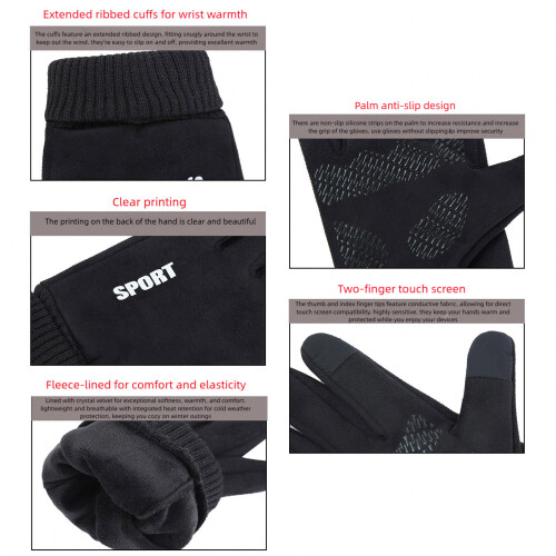 Warm Touchable Screen Gloves Waterproof Texting Ready for Men-5 1