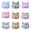 Foxes Wolf Mask Plush Cats Half Face Mask Eyemask Foxes-Blue 2