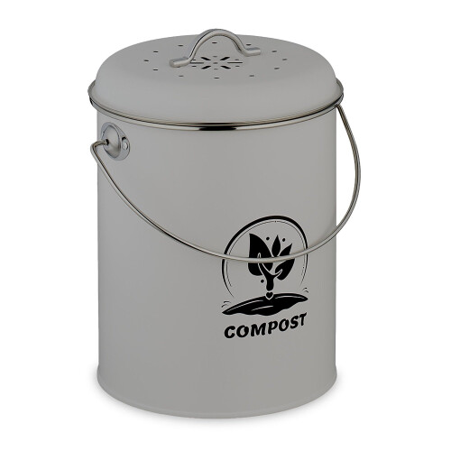 Kompostbehälter mit Geruchsfilter, 5,5 l, aus Eisen, für die Küche 1