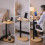 In hoogte verstelbare bamboe C-tafel met metalen frame 5