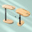 In hoogte verstelbare bamboe C-tafel met metalen frame 6