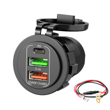 45W PD Fast Chargers 4 USB Ports 12V to 24V System Waterproof-B