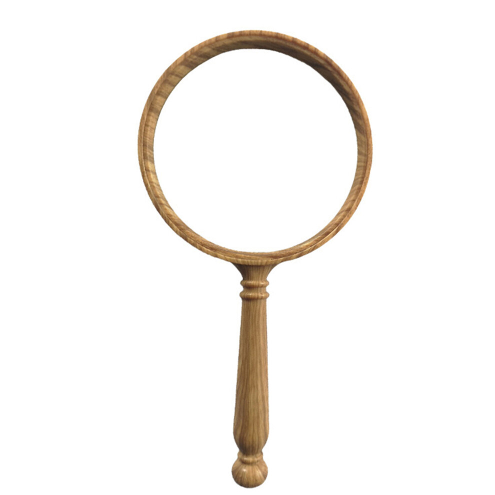 Glass Lens 10X Magnifying Glass Retro Wood Texture Handle-105MM
