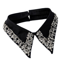Adjustable False Collar Jewelry For Blouses And Jackets-Black