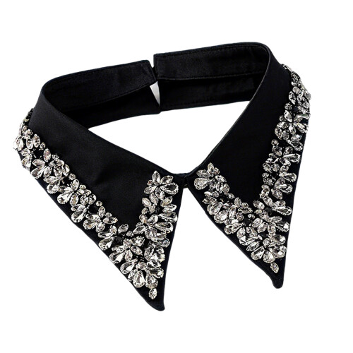 Adjustable False Collar Jewelry For Blouses And Jackets-Black