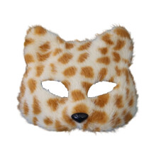 Faux Furs Wolf Foxes Mask Plush Cats Half Face Mask Foxes-brown