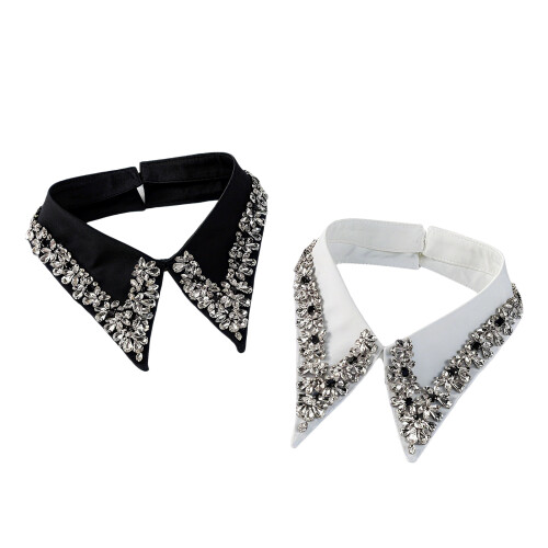Adjustable False Collar Jewelry For Blouses And Jackets-Black 1