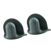 2 Pack Silicone Cooking Gloves Protect Hand From-Dark Green