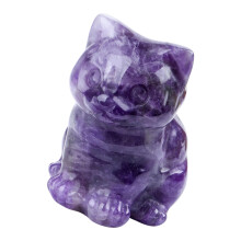 Crystal Cats Beeldjes Kitten Standbeelden voor Kitten-amethist