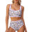 Stylish Printed Tankini Set Soft Polyester Split-Purple M 1