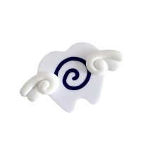 Cute Teeth Angel Winged Hair Clip Fashionable Acrylic-Deep Blue