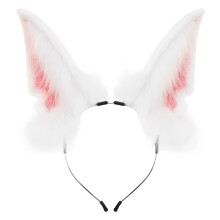 Fashionable Furry Animal Ear Hair Clip for Daily-white pink