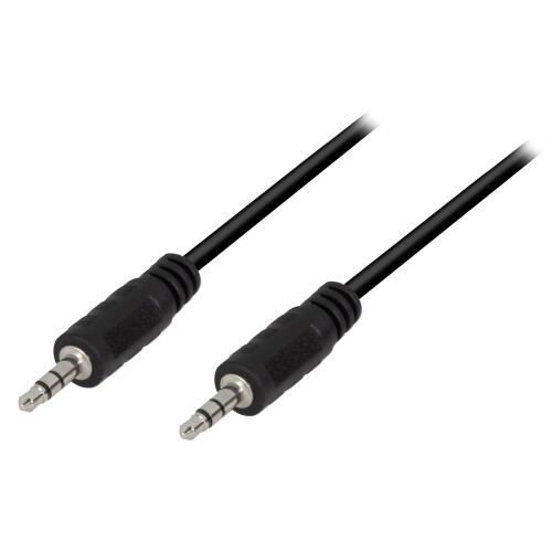 Stereo audio kábel 3,5 mm samec - samec, 0,2 m, čierny 1