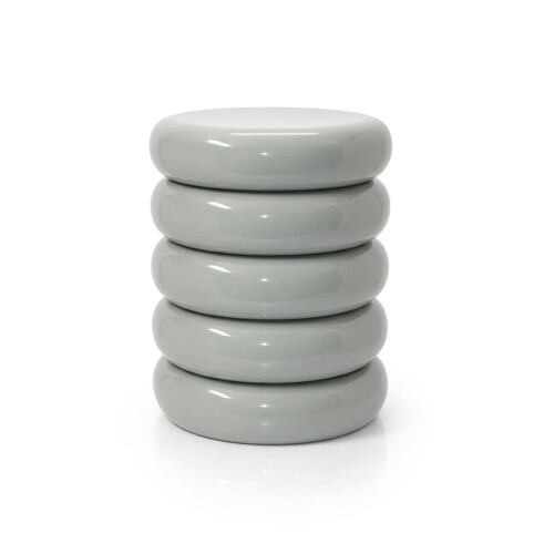 Bijzettafel en kruk van ijzer met bubbeldesign 1