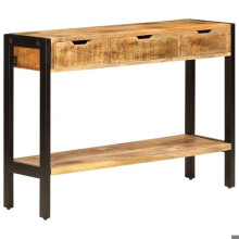 Buffet muito armário console móvel de armazenamento com 3 gavetas 110 cm madeira maciça de