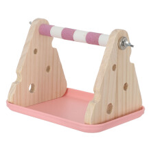 Portable Wooden Bird Perch with Tray, Small Parrot Training Gym