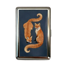 Delicate Handmade Metal Card Keeper And Convenient-two foxes