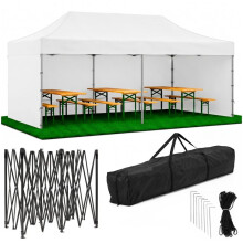 Tenda dobrável de recepção para jardim - SPRINGOS - GP0006 - 3x6 m - Estrutura de aço - Tecido Oxford 420D impermeável