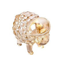 Delightful Sheep Shape Glass Statuettes Cartoon Sheep-Champagne