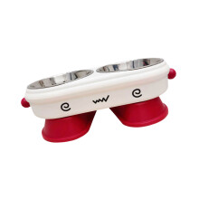 Hoch erhöhtes Hundenapf-Set mit Gummiboden, ergonomischer-C