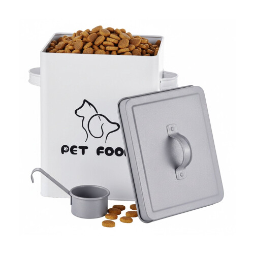 Bewaarbox voor dierenvoer met deksel en schepje 1