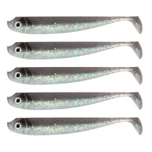 5PCS Walleye Fishing Lures 9.5cm Soft PVC Baits Sinking-Color I