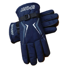 Gants de Ski légers et respirants, gants d'hiver à doigts-Bleu
