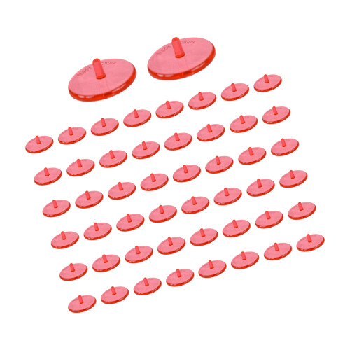 50pcs Plastic Golf Course Markers Transparent-Transparent Red
