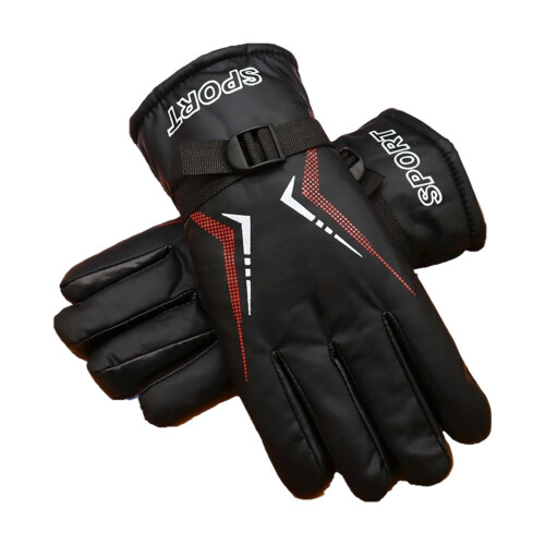 Windproof Winter Warm Gloves Full Finger Ski Snowboard-Black
