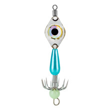 Compacts Saltwater Octopuses Lures With Bright LED Light-Blue