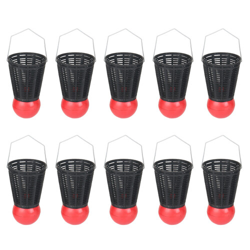 10Pcs Badminton Type Nesting Device Fishing Lure Basket Cage-M