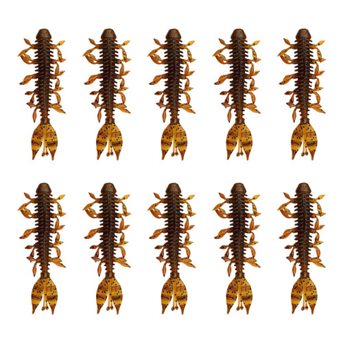 Pack of 10 TPE Soft Baits With Tail Action High Visibilities-1