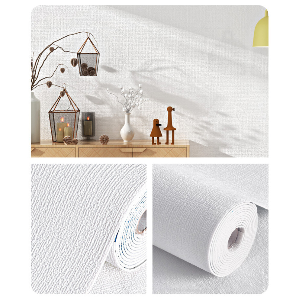 10M Thicken Self Adhesive Thermal Insulation Wallpaper Linen Plain Wall Sticker 617092326286