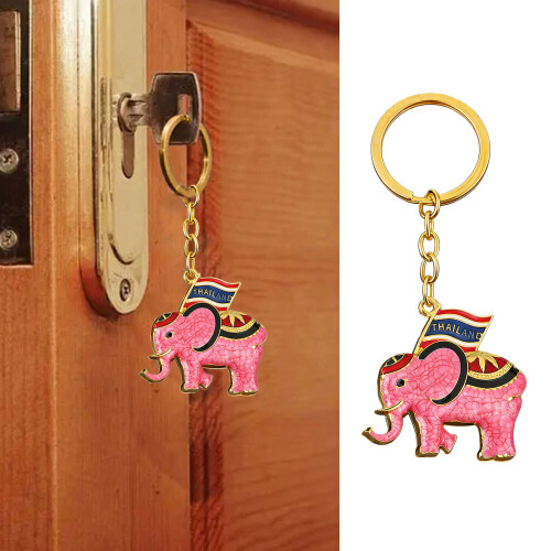 Eleganter Miniatur-Elefant-Schlüsselanhänger mit-Blau 2