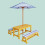 Kinderpicknicktafelset met parasol en kussens 6