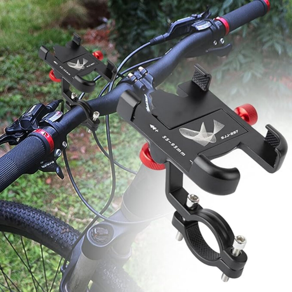 Bike Phone Holder, Aluminium Motorcycle Phone Mount With Secure Lock, 360 Rotatable Handlebar Phone Holder For Bicycle & Motorbike 9050643954605