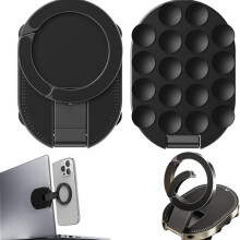 3-in-1 Magnetic Phone Holder with Suction Cup & Hook, 2026 Upgraded 360 Rotation Vacuum Magnetic Phone Holder, Foldable Magnetic Phone Mount
