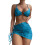 Damen-Bikini-Set, 3-teiliger Badeanzug mit-Himmelblau L 1