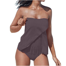 Strapless tankini-badpakken voor dames 2-delige-Bruine kleur M