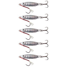 5Pcs Metal Cast Jigging Spoon Lures Treble Hook High-30g