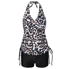 Women Two Piece Halterneck Swimsuit Tankini Set with-Suit 2 XL