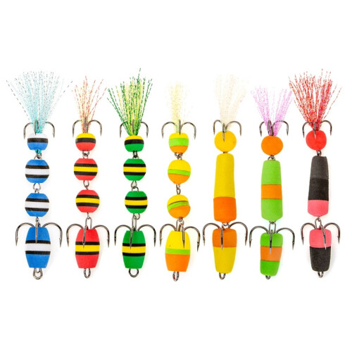 2pcs High Density Foam Swim Baits with 2-03 columnar green or 1