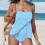 Strapless tankini-badpakken voor dames 2-delige-Blauwe M 7