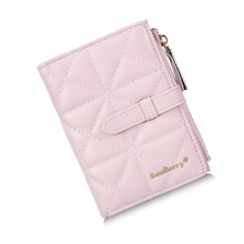 Secure Zippers Wallet Quilted Design PU Leather Abundant-Pink