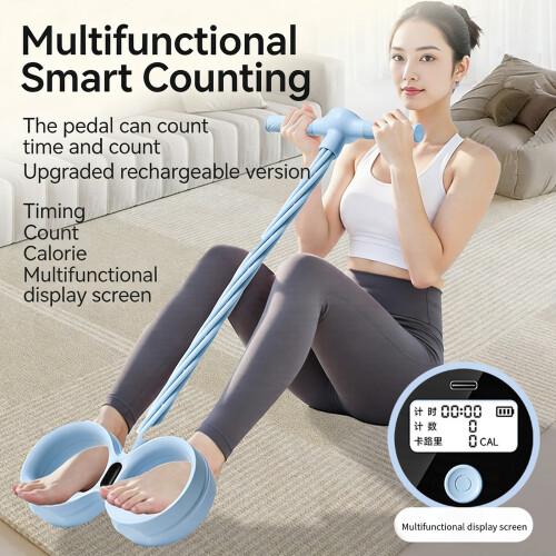 Workout Band Pedals Pullers Band Elastic Pull Rope With-Blue 2