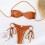 Bathing Suit for Women Halter Ring Linked Tie Side-Green M 3