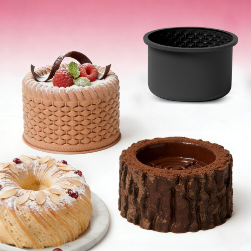 Round Shaped Silicone Mousse Cake Molds Chocolate-White 4 2