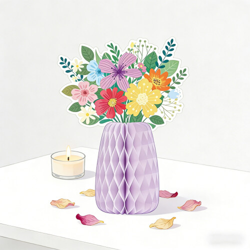 Vase Shape Paper Honeycomb Ornament for Easter Celebration-4 3 2