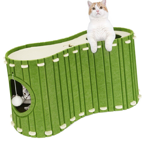 Detachable Perceived Puss House Scratching Pad And-Green